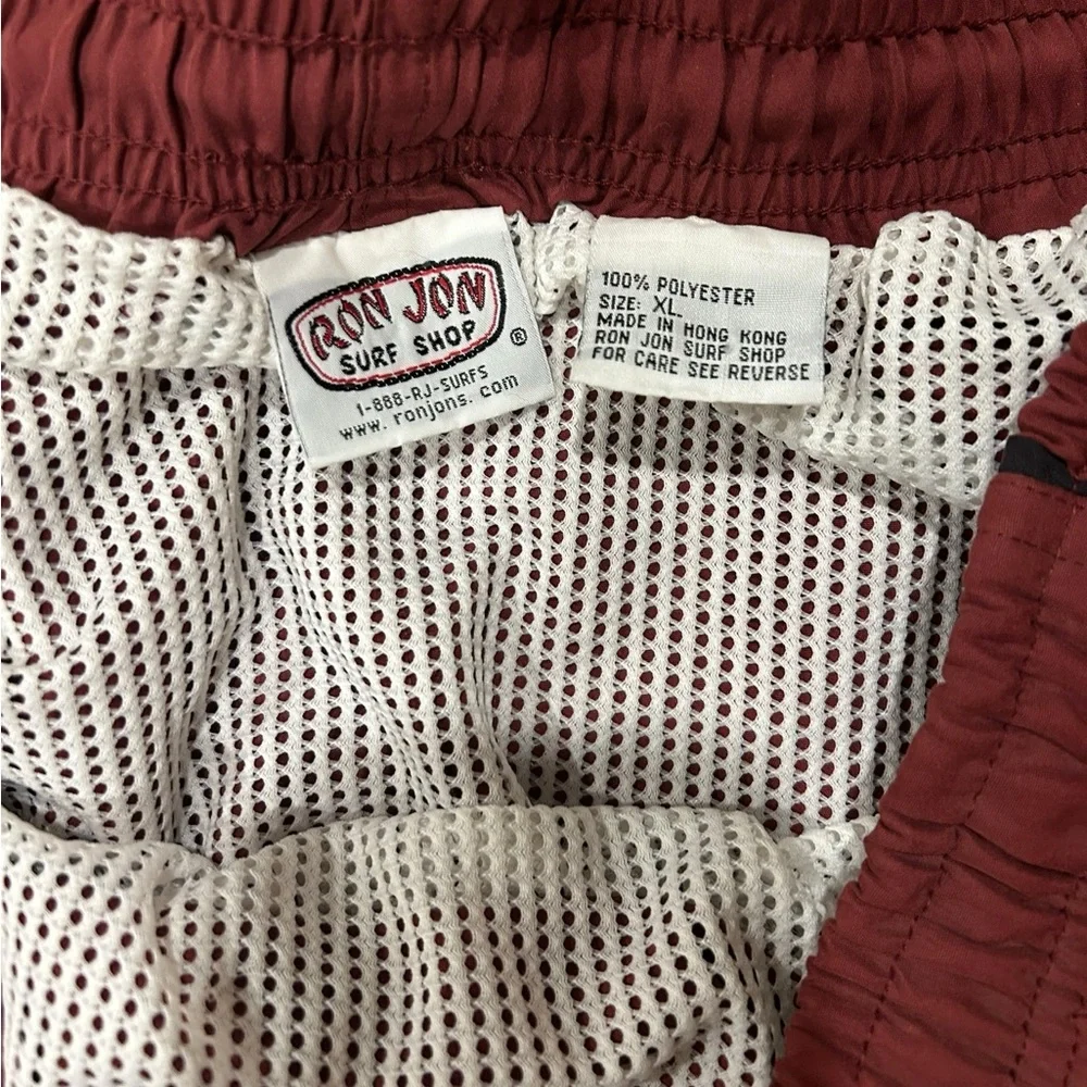 Vintage Ron Jon Men’s‎ Swim Shorts | Size XL Burgundy Surf Trunks 100% Polyester